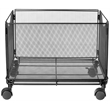 Pemberly Row Contemporary Mesh Rolling File Cube in Black Finish