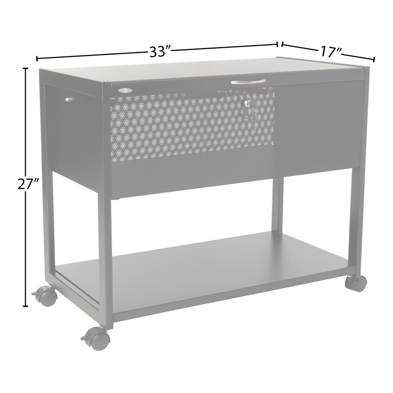 Pemberly Row Contemporary Mobile File with Locking Top in Black