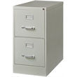 Pemberly Row Metal 2-Drawer Letter Width Vertical Filing Cabinet in Light Gray