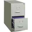 Pemberly Row Metal 2-Drawer Letter Width Vertical Filing Cabinet in Light Gray
