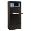 Pemberly Row 30-in Wide Metal 5 Drawer Lateral Filing Cabinet Black