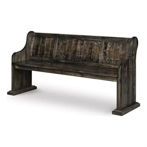 Pemberly Row Contemporary Wood Bench in Peppercorn Black Finish