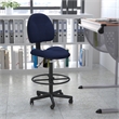 Pemberly Row Modern Patterned Ergonomic Drafting Chair in Blue