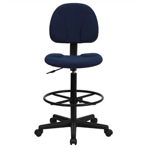 pemberly row modern patterned ergonomic drafting chair in blue