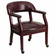 Pemberly Row Modern Luxurious Conference Guest Chair in Burgundy