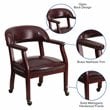 Pemberly Row Modern Luxurious Conference Guest Chair in Burgundy