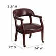 Pemberly Row Modern Luxurious Conference Guest Chair in Burgundy