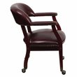 Pemberly Row Modern Luxurious Conference Guest Chair in Burgundy