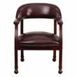 Pemberly Row Modern Luxurious Conference Guest Chair in Burgundy