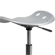 Pemberly Row Modern Vibrant Chrome Adjustable Bar Stool in Silver
