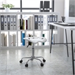 Pemberly Row Modern Vibrant Chrome Adjustable Bar Stool in Silver