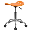 Pemberly Row Contemporary Vibrant Adjustable Bar Stool in Orange