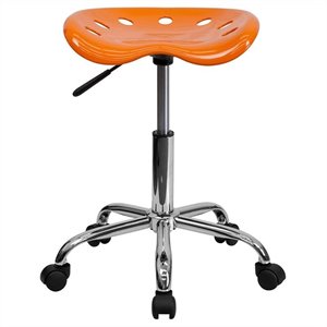 pemberly row contemporary vibrant adjustable bar stool in orange