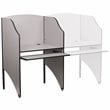 Pemberly Row Contemporary Study Carrel in Nebula Grey Finish