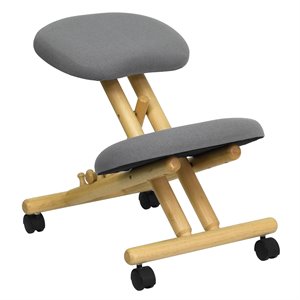 pemberly row modern mobile ergonomic kneeling office chair in gray