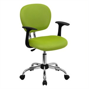 pemberly row modern mid-back office swivel chair in apple green