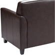 Pemberly Row Contemporary Diplomat Leather Loveseat in Brown