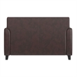 Pemberly Row Contemporary Diplomat Leather Loveseat in Brown