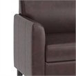 Pemberly Row Contemporary Diplomat Leather Loveseat in Brown