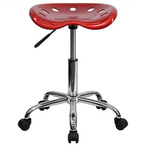 pemberly row vibrant chrome adjustable bar stool and tractor seat in wine red