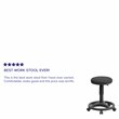 Pemberly Row Contemporary Ergonomic Stool with Foot Ring in Black