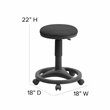 Pemberly Row Contemporary Ergonomic Stool with Foot Ring in Black