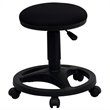 Pemberly Row Contemporary Ergonomic Stool with Foot Ring in Black