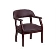 Pemberly Row Modern Leather Conference Guest Chair in Burgundy
