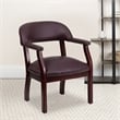 Pemberly Row Modern Leather Conference Guest Chair in Burgundy