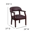 Pemberly Row Modern Leather Conference Guest Chair in Burgundy