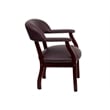 Pemberly Row Modern Leather Conference Guest Chair in Burgundy