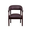 Pemberly Row Modern Leather Conference Guest Chair in Burgundy