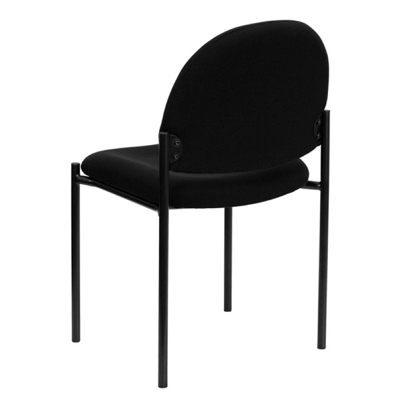 Pemberly Row Contemporary Stacking Side Stacking Chair in Black