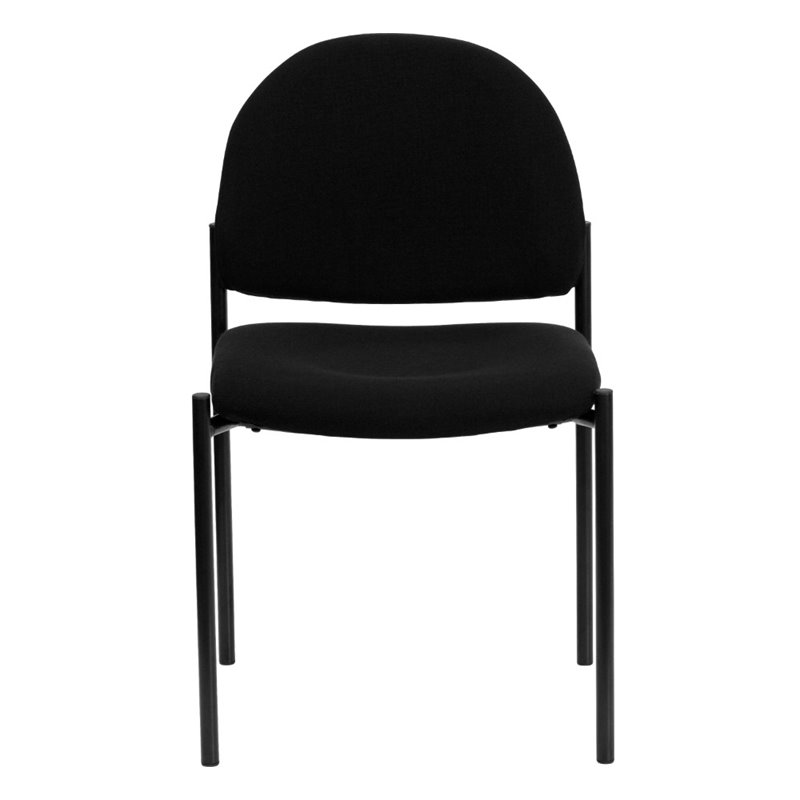Pemberly Row Contemporary Stacking Side Stacking Chair in Black