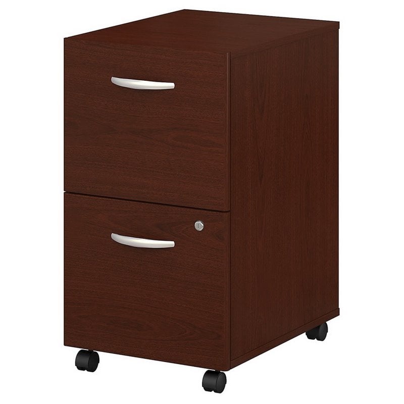 Pemberly Row 2 Drawer Mobile File Cabinet in Mahogany - Engineered