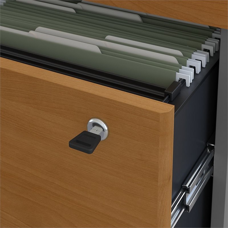 Pemberly Row 2 Drawer Lateral File Cabinet in Natural Cherry - Engineered Wood