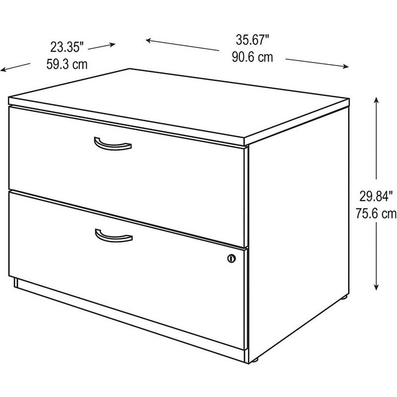 Pemberly Row 2 Drawer Lateral File Cabinet in Natural Cherry - Engineered Wood