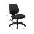 Pemberly Row Mid Back Dual Function Ergonomic Office Chair in Coal Black Fabric