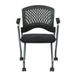 Pemberly Row Set of 2 Black Chair with Ventilated Plastic Wrap Around Back
