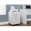 Pemberly Row Office File Cabinet Rolling Mobile Printer Stand in Laminated White
