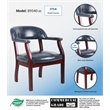 Pemberly Row Contemporary Captains Chair in Blue and Mahogany
