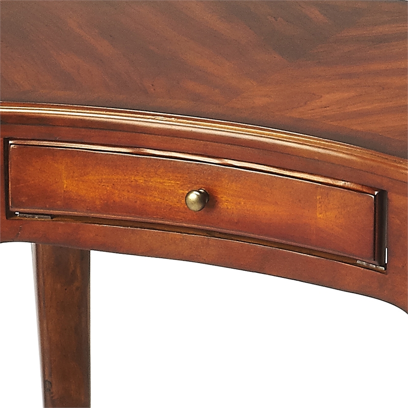 Pemberly Row Contemporary Writing Desk In Antique Cherry Finish