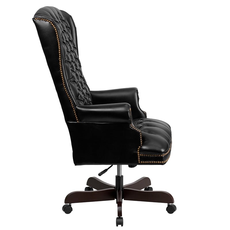 Pemberly Row Traditional Upholstered Executive Office Chair in Brown