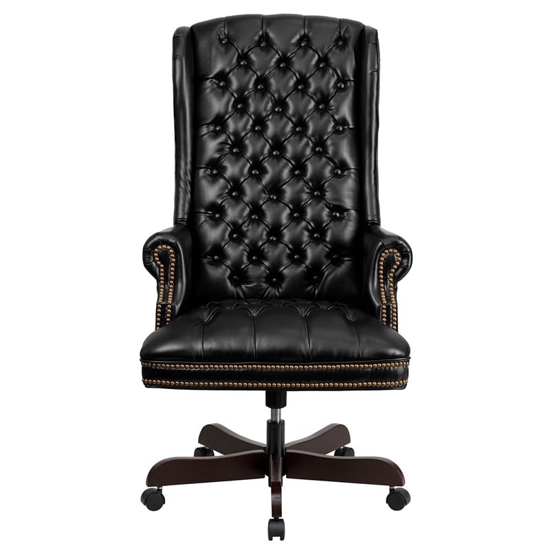 Pemberly Row Traditional Upholstered Executive Office Chair in Brown