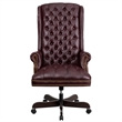 Pemberly Row Traditional Upholstered Executive Office Chair in Burgundy