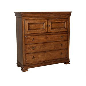 Pemberly Row Contemporary Wood Dressing Chest in Mahogany Finish