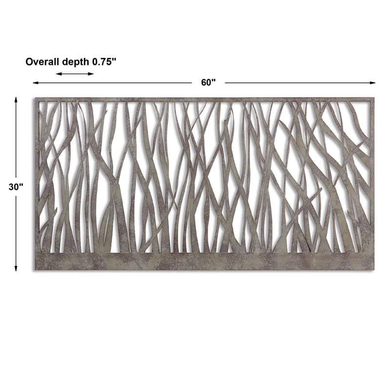 Pemberly Row Contemporary Metal Wall Art in Rust-olive Green/Gray