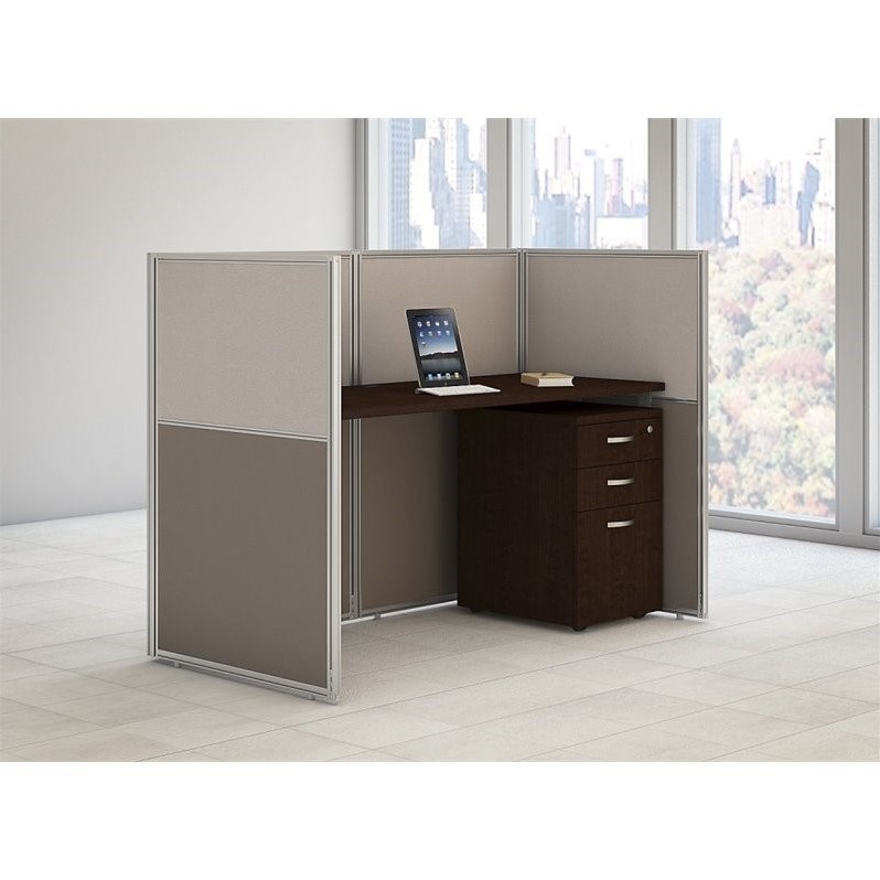 Pemberly Row Contemporary 3-Drawer Mobile Filing Cabinet in Cherry