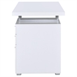 Pemberly Row Modern 3-Drawer Wood Office Desk in White and Silver