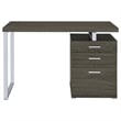 Pemberly Row 3-Drawer Wood Office Desk Weathered Gray and Silver